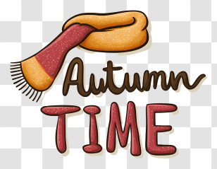 Autumn Logo Word - Autumn Time Scarf Lettering Transparent PNG