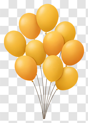 Gold Balloon Cluster - Yellow Balloons For Celebration Transparent PNG