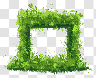 Green Grass - Artistic Green Leafy Frame Transparent PNG