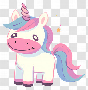 Cute Unicorn - Cute Unicorn With Rainbow Colors Transparent PNG