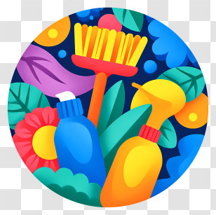 Cleaning Icon - Colorful Cleaning Supplies Transparent PNG