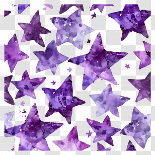 Purple Background - Purple Watercolor Stars Transparent PNG