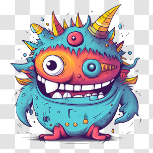 Monster - Colorful And Quirky Cartoon Monster Transparent PNG