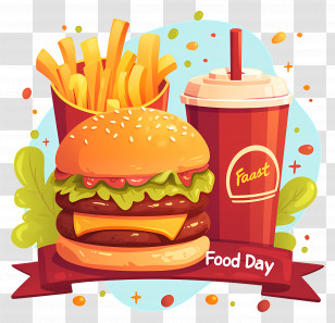 National Fast Food Day - Delicious Combo For Food Day Celebration Transparent PNG