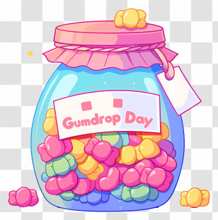 National Gumdrop Day - Colorful Gumdrop Jar For Gumdrop Day Transparent PNG
