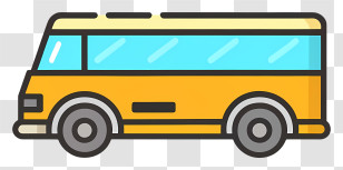 School Bus Image - Cartoon Yellow Bus Illustration Transparent PNG