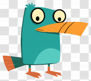 Perry The Platypus - Cartoon Bird With A Large Beak Transparent PNG