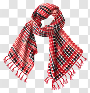 Keffiyeh - Red And Black Patterned Scarf Transparent PNG