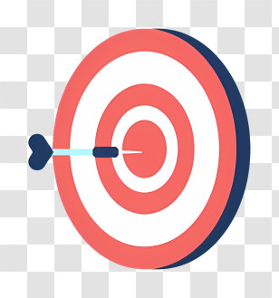 Arrow - Red And White Target With Blue Arrow Transparent PNG