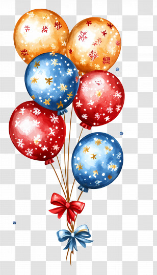 Christmas Balloons - Colorful Balloons With Festive Patterns Transparent PNG