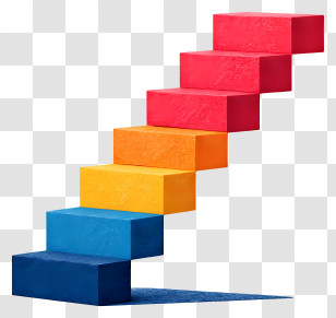 Success Stairs - Colorful Gradient Stairs Transparent PNG