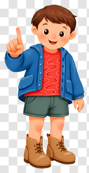 Cute Boy Wearing Jacket - Boy Cartoon In Blue Jacket Transparent PNG