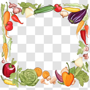 World Food Day
 - Vegetable Border Frame Design Transparent PNG