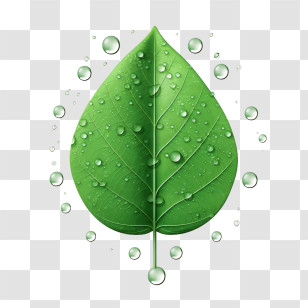 Leaf
 - Fresh Green Leaf With Water Droplets Transparent PNG
