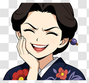 Tamayo - Laughing Woman In Kimono Transparent PNG