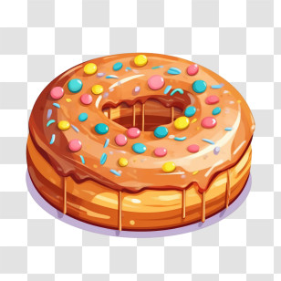 Donut
 - Delicious Glazed Donut With Sprinkles Transparent PNG