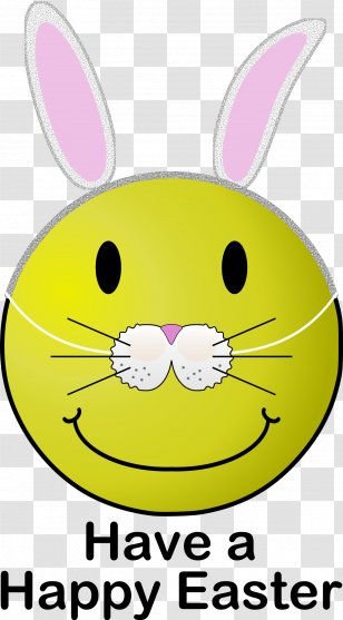 Easter Bunny Smiley Emoticon Clip Art - Whiskers Transparent PNG