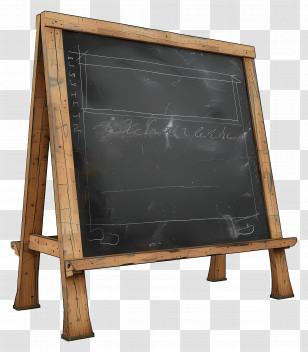 Blackboard - Classic Wooden Chalkboard With Writing Transparent PNG