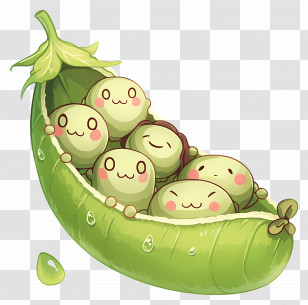 Pea Pods - Happy Peas In A Pod Transparent PNG
