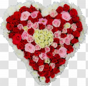 Flower Bouquet Heart Rose - Flowering Plant Transparent PNG