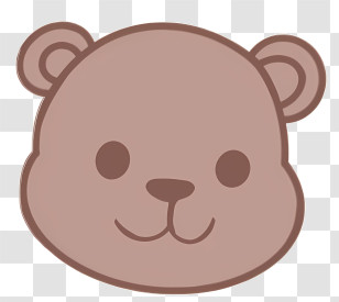 Icon - Cartoon Bear Face With Neutral Expression Transparent PNG