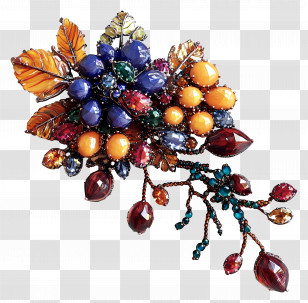 Brooch - Colorful Gemstone Brooch Transparent PNG