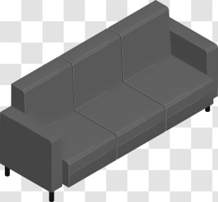 Icon - Modern Gray Sofa Design Transparent PNG