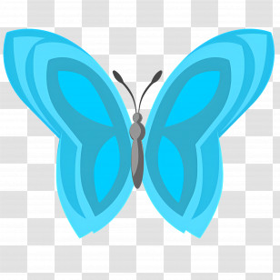 Blue Butterfly - Bright Blue Butterfly With Open Wings Transparent PNG
