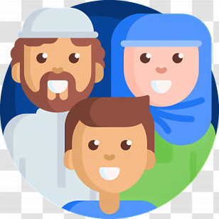 Family - Cartoon Family With Parents And Child Transparent PNG