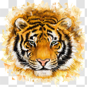 Tiger Logo - Fierce Tiger Face Illustration Transparent PNG