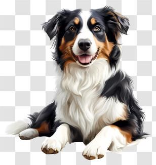Australian Shepherd - Australian Shepherd Lying Down Transparent PNG