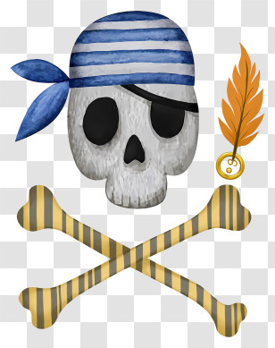 Pirate Skull And Crossbones - Pirate Skull With Crossbones Transparent PNG