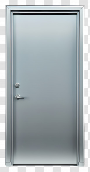 Metal Door Frame - Closed Silver Metal Door Transparent PNG