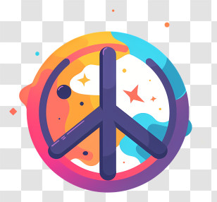 Peace Sign - Colorful Abstract Peace Symbol Transparent PNG
