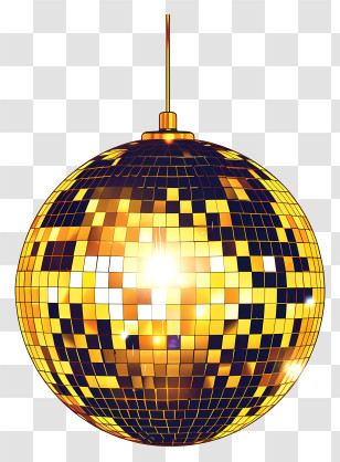 Gold Disco Ball - Gold Disco Ball Illustration Transparent PNG