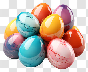 Colorful Eggs - Colorful Painted Easter Eggs Transparent PNG