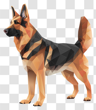 German Shepherd Dog - Geometric German Shepherd Dog Illustration Transparent PNG