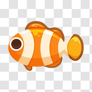 Orange And White Striped Fish - Orange Clownfish Design Transparent PNG