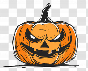 Jack O Lantern - Scary Carved Pumpkin For Halloween Illustration Transparent PNG