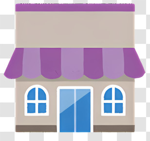 Shop - Purple Storefront With Awning Design Transparent PNG