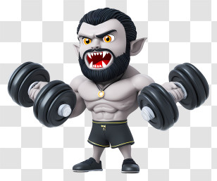 Vampire Fitness Guru - Werewolf Lifting Dumbbells Transparent PNG