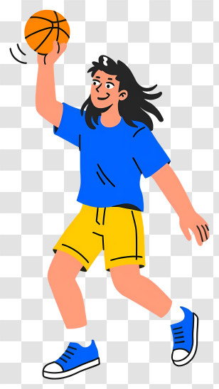 Man Playing Basketball - Basketball Player In Blue And Yellow Outfit Transparent PNG