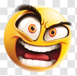 Crazy Emoji - Angry Emoji With Intense Expression Transparent PNG
