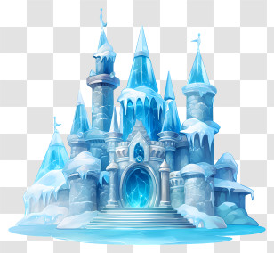 Ice Palace - Fantasy Frozen Castle With Icy Towers Transparent PNG