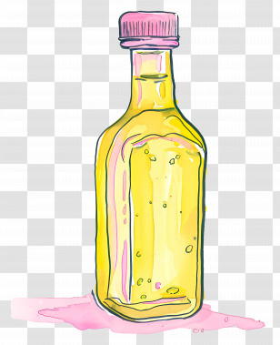 Cooking Oil - Yellow Bottle With Pink Cap Transparent PNG