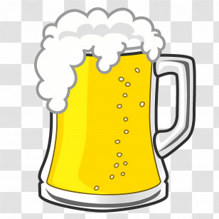 Beer - Cartoon Frothy Beer Mug Illustration Transparent PNG