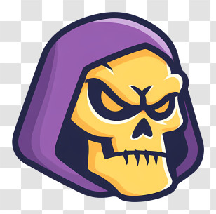 Retro Skeletor - Hooded Skull Illustration Transparent PNG