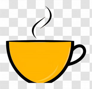 Coffee Logo - Yellow Steaming Beverage Mug Illustration Transparent PNG