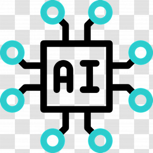 Artificial Intelligence - AI Chip Icon With Circuit Design Transparent PNG