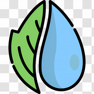Sustainability - Eco-Friendly Leaf And Water Symbol Transparent PNG